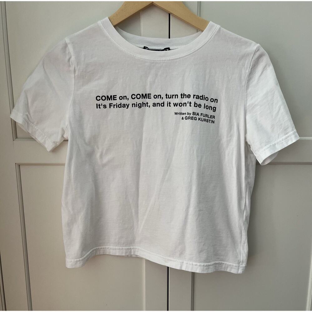 Zara Sony Music Publishing “Come On Turn the Radio On” T-shirt Sz. S white